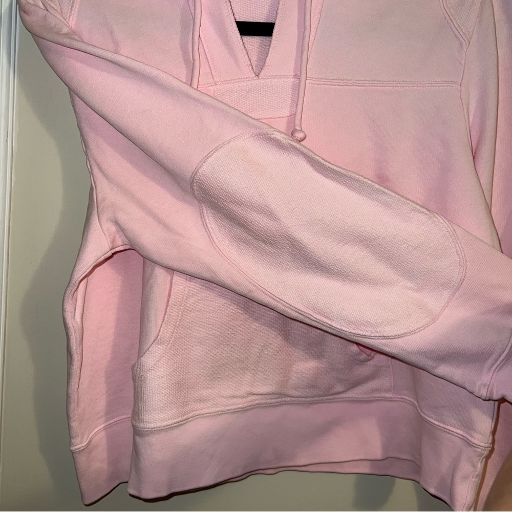 NWT LoveShackFancy Kirby Pink Opal Hoodie with Contrast Elbow Details - Picture 4 of 12
